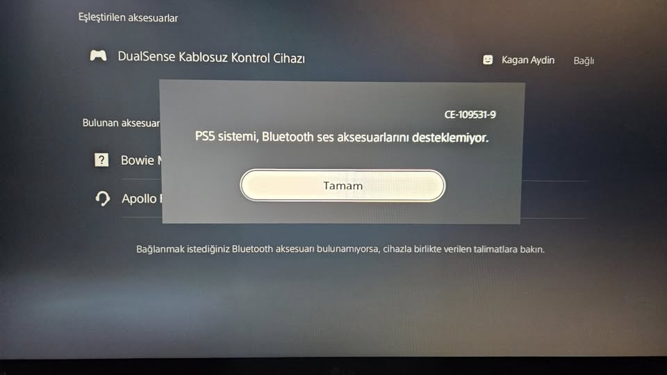 PS5 CE-109531-9 Hata Kodu